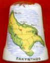 MAPA DE LA ISLA DE ZAKYNTHOS (ZANTE) JNICAS - CON 123 KMS. DE COSTA